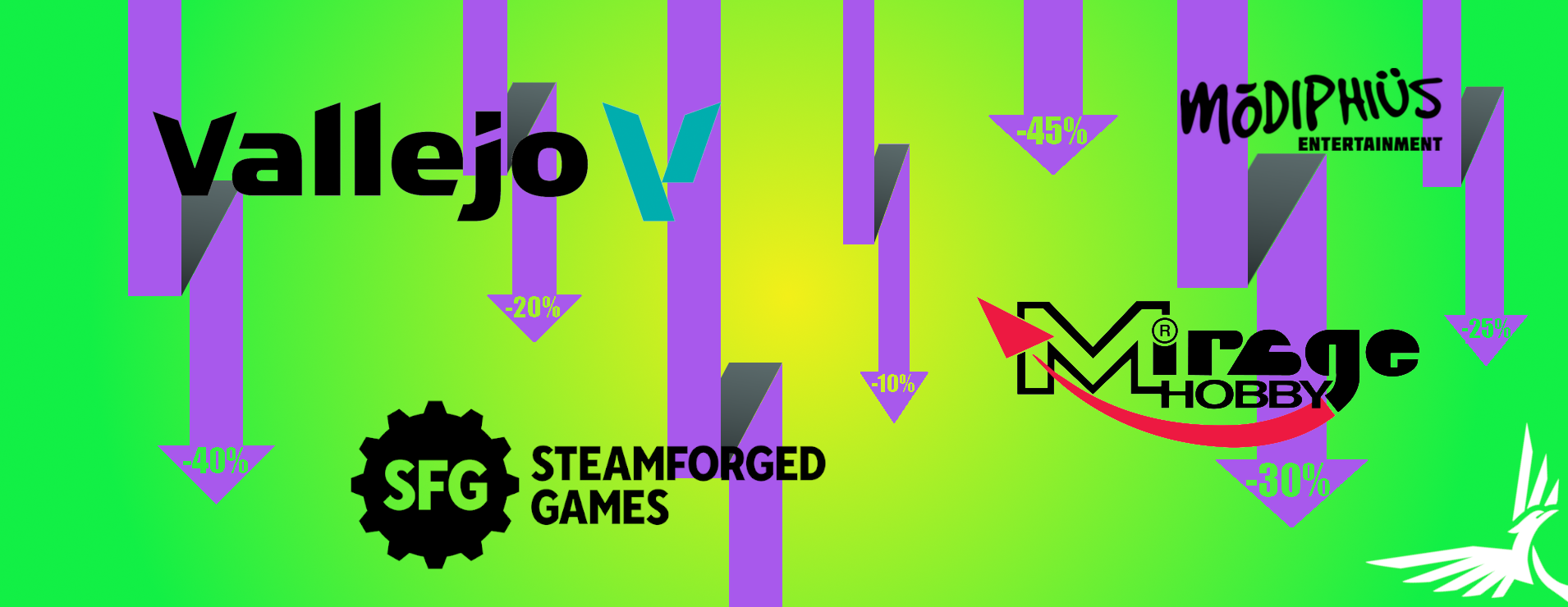 Főnixcsarnok akciók Steamforged Games és Modiphius játékok Vallejo festékek Mirage Hobby Tools kiegészítők árcsökkentés
