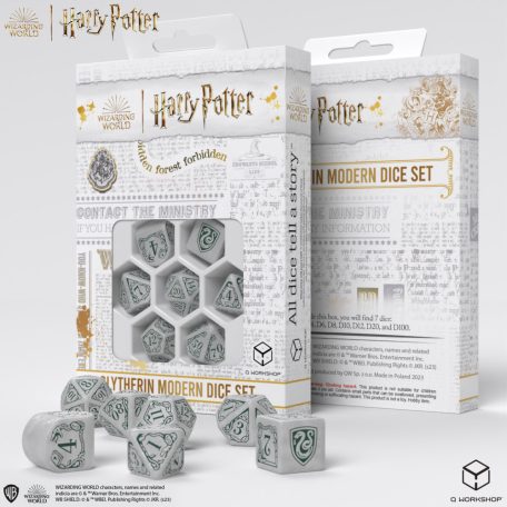 Harry Potter: Slytherin Modern Dice Set - White
