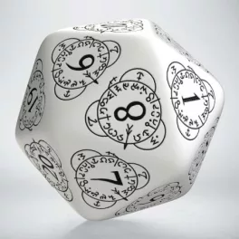 D20 Level Counter White & black Die (1)