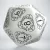 D20 Level Counter White & black Die (1)