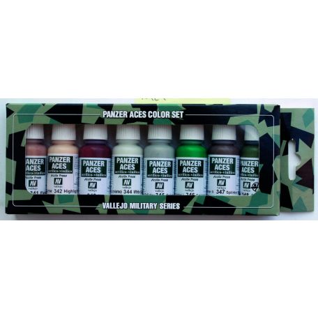 70129 Panzer Aces - Skin Tone and Splinter Camouflage Paint set