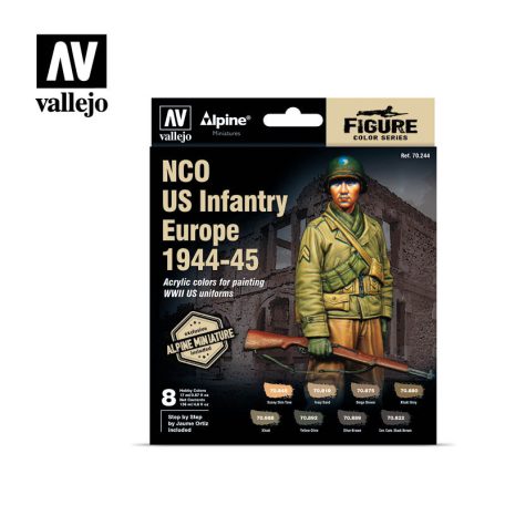 Model Color - NCO US Infantry Europe 1944-45 Paint Set + Alpine figura