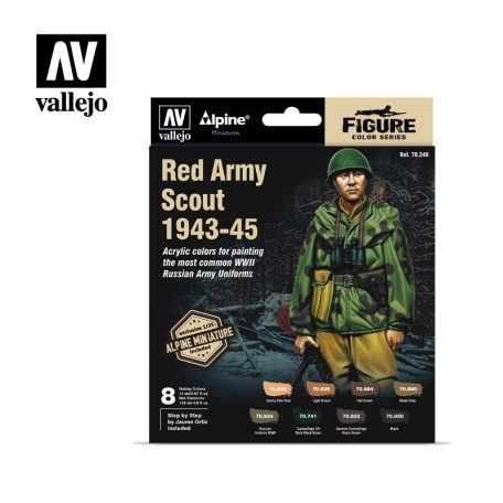 70248 Model Color - Red Army Scout 1943-45 Paint Set by Jaume Ortiz + Alpine Miniature
