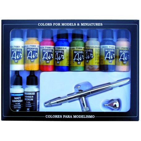 71167 Model Air - Basic Colors (10) + Airbrush Paint set