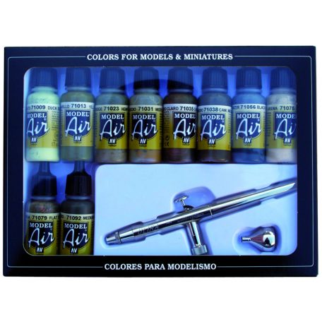71168 Model Air - Camouflage Colors (10) + Airbrush Paint set