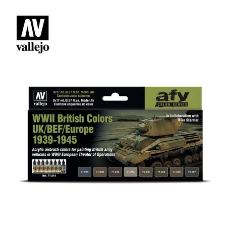 71614 Model Air - WWII British Colors UK/BEF/Europe 1939-1945 Paint set
