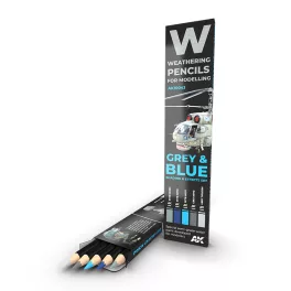  Weathering pencils - Watercolor Pencil Set Grey And Blue Camouflages