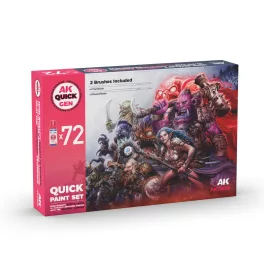   QUICK PAINT SET-72 QUICK GEN (+2 MEDIUM 18ML +2 FREE BRUSHES)