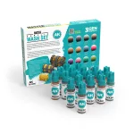 AK Interactive Master Acrylic Wash Set – 18 színű árnyékoló festékkészlet