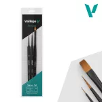 Starter Set (Round No.1 & 3/0 Triangular Handle, Flat No.4, synthetics)