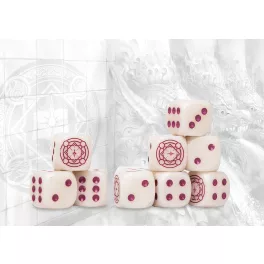  Sorcerer Kings Logo on Royal Magenta Marbled Dice - 24 per pack