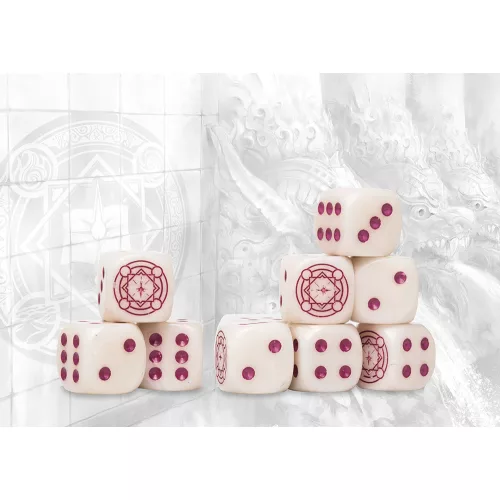 Sorcerer Kings Logo on Royal Magenta Marbled Dice - 24 per pack