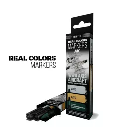   WWII AXIS AIRCRAFT SQUIGGLE CAMOUFLAGE COLORS - SET 3 REAL COLORS MARKERS