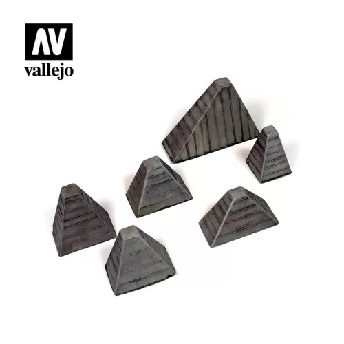 SC219 Vallejo Scenics - Höckerhindernis (Anti-Tank Barriers)