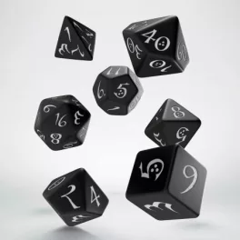 Classic RPG Black & white Dice Set (7)