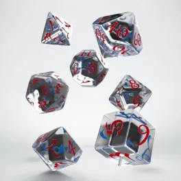 Classic RPG Translucent & blue-red Dice Set (7)