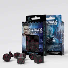 Classic RPG Black & red Dice Set (7)