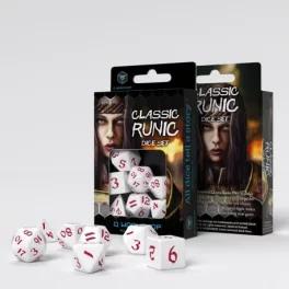 Classic Runic White & red Dice Set (7)