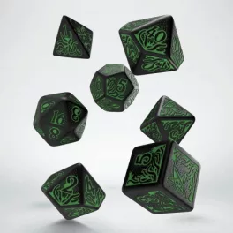 Call of Cthulhu 7th Edition Black & green Dice Set (7)