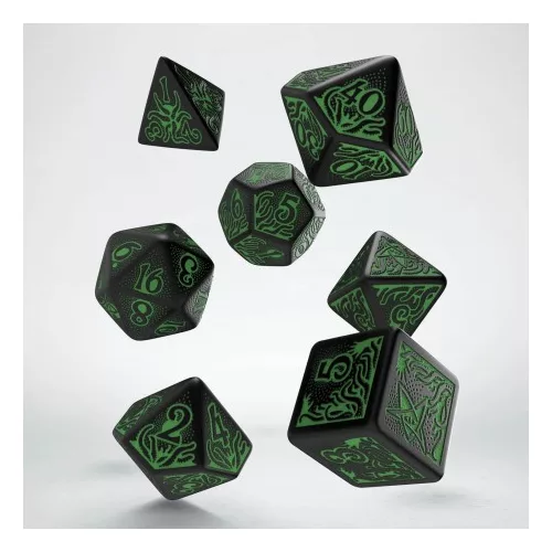 Call of Cthulhu 7th Edition Black & green Dice Set (7)