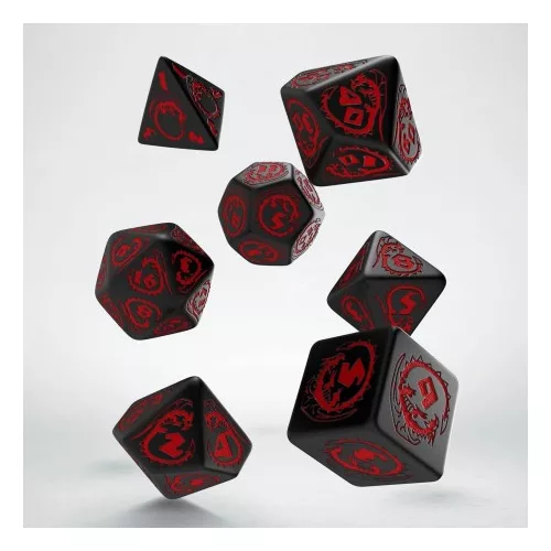 Dragons Black & red Dice Set (7)