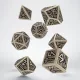 Dwarven Beige & black Dice Set (7)