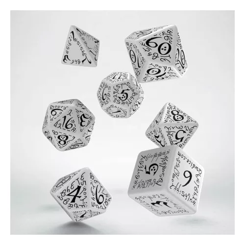 Elvish White & black Dice Set (7)