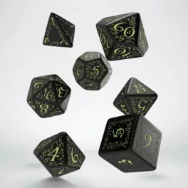 Elvish Black & glow-in-the-dark Dice Set (7)