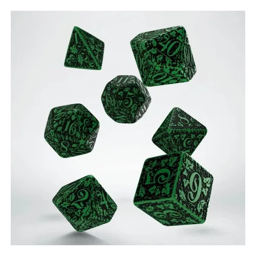 Forest 3D Green & black Dice Set (7)