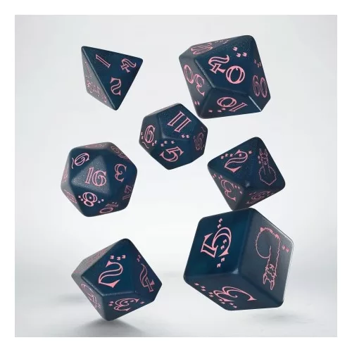 Sparkling Llama Dice Set (Glittering dark blue & pink)