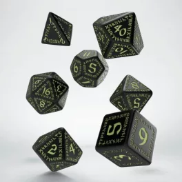 Runic Black & glow-in-the-dark Dice Set (7)