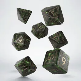 Runic Bottle-green & gold Dice Set 