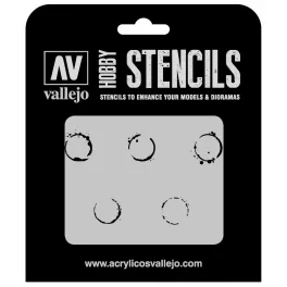 ST-AFV002 Vallejo Stencils - Drum Oil Marks