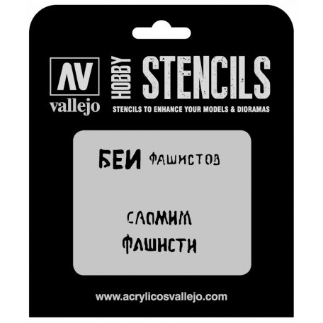 ST-AFV004 Vallejo Stencils - Soviet Slogans WWII 1