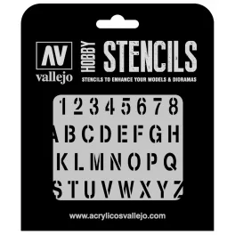 ST-LET002 Vallejo Stencils - Stamp Font