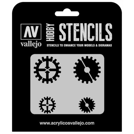 ST-SF001 Vallejo Stencils - Gear Marks