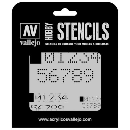 ST-SF004 Vallejo Stencils - Digital Numbers