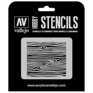 ST-TX007 Vallejo Stencils - Wood Texture 2